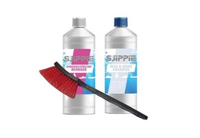 SJIPPIE pakket onderwaterschip reininger en wax&shine shampoo met smalborstel
