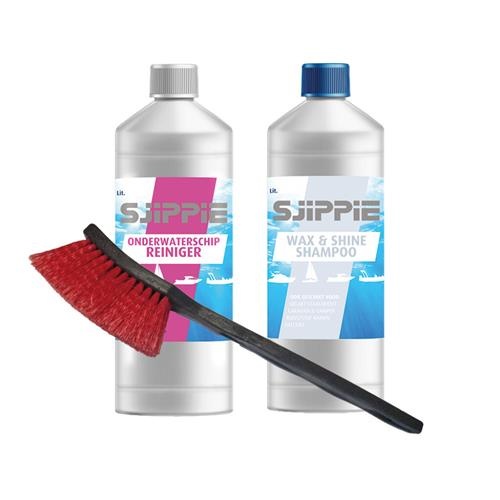 SJIPPIE pakket onderwaterschip reininger en wax&shine shampoo met smalborstel
