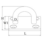 Talamex Oogplaat / Dekoog Vierkant RVS
