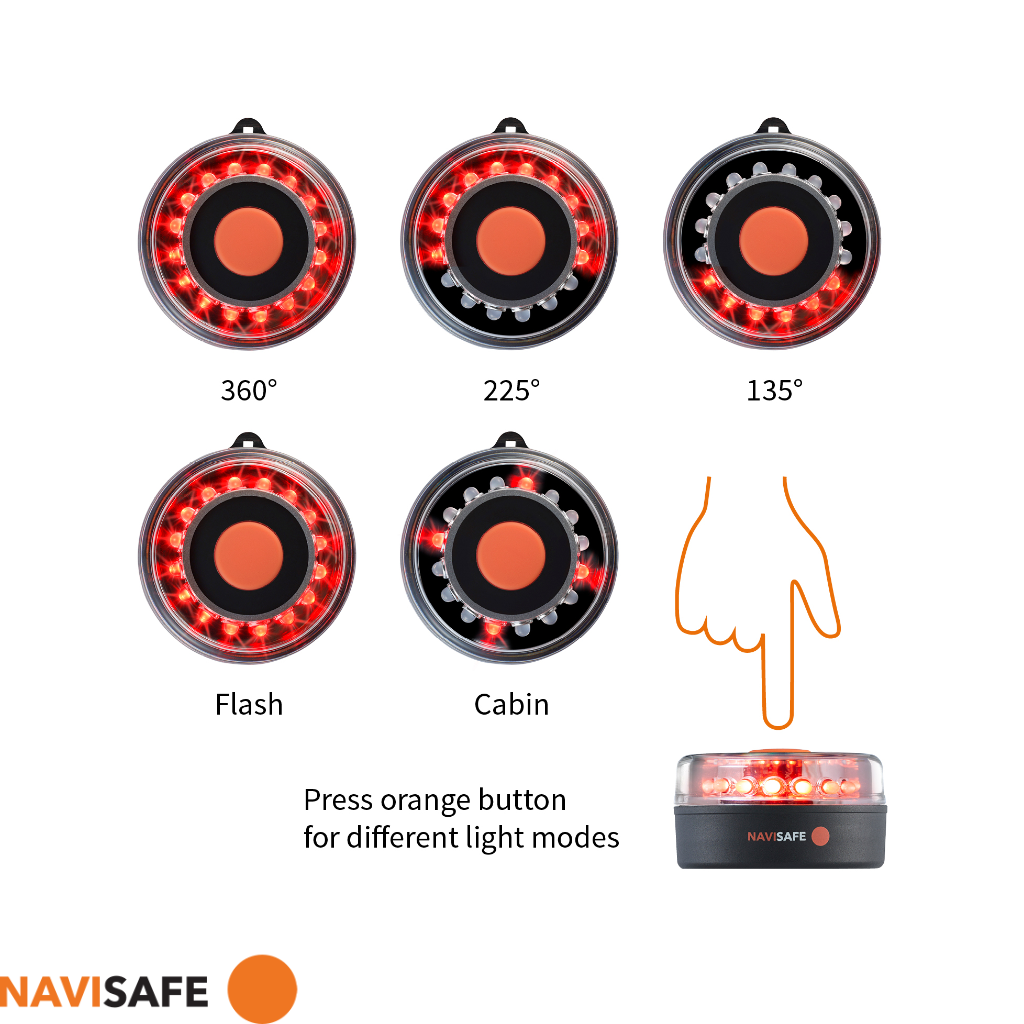 Navisafe Navilight 360°, rood, 2NM met Navimount basis, foto 2 van 4