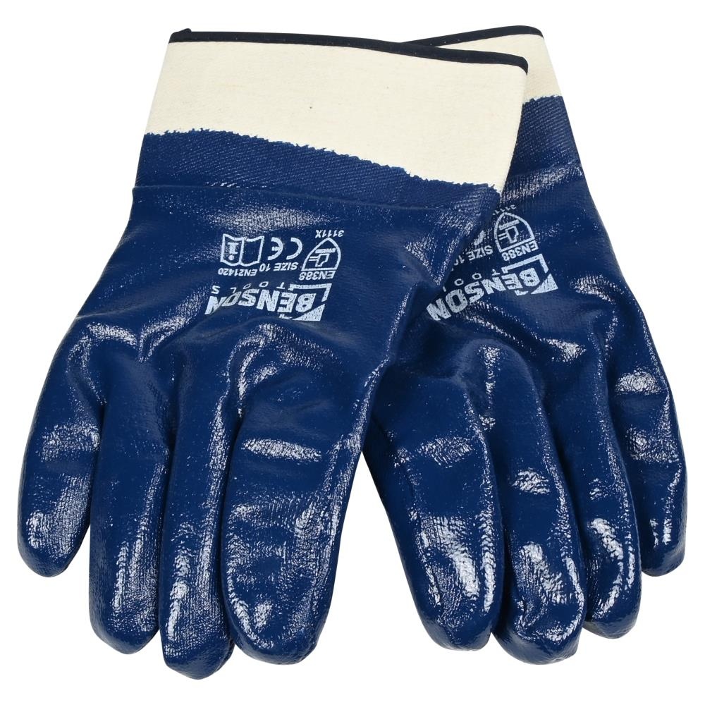 Benson Tools Werkhandschoenen nitril gesloten rug maat 10