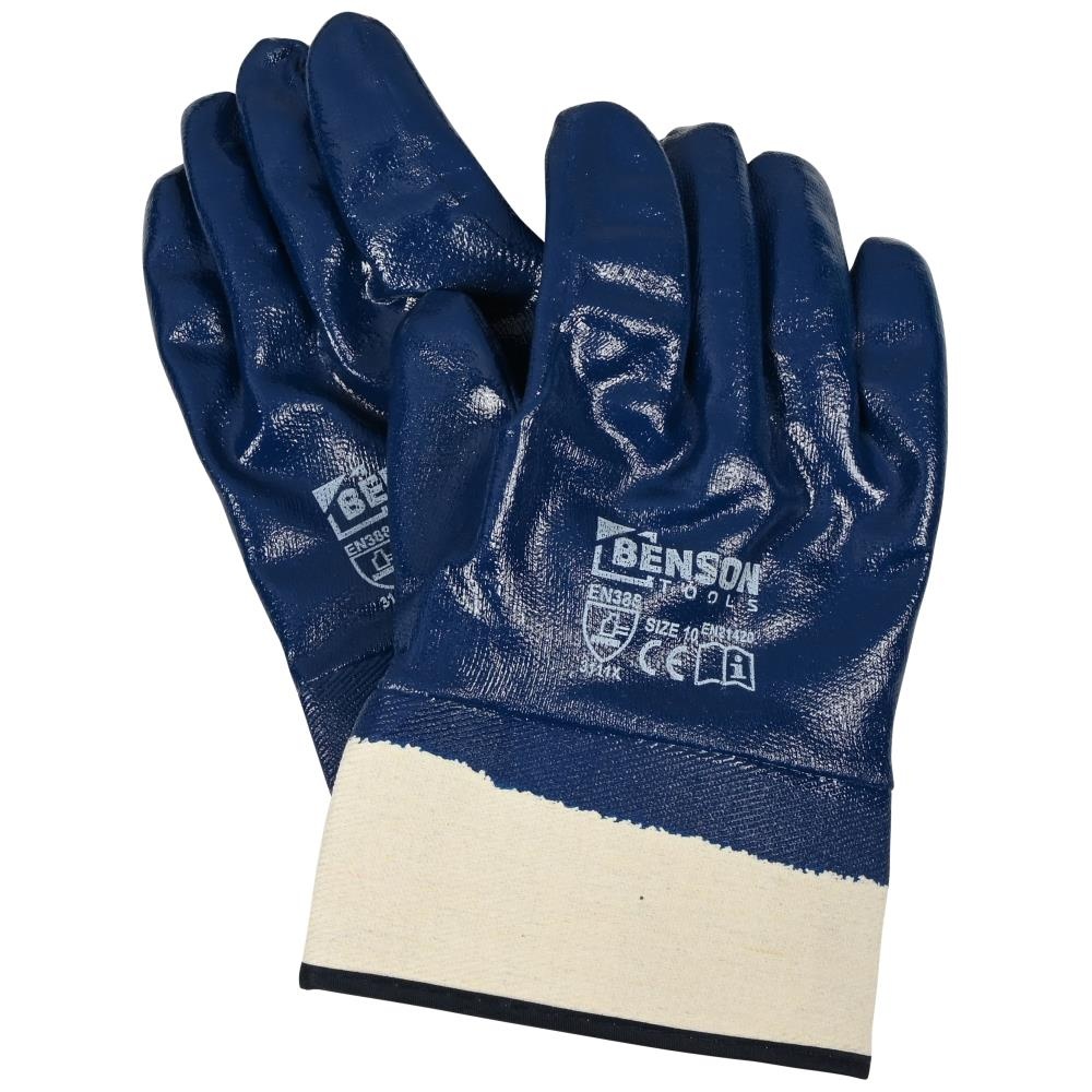 Benson Tools Werkhandschoenen nitril gesloten rug maat 10