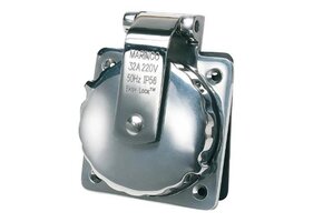Marinco 32A 230V easy lock inlaat roestvrij staal met behuizing