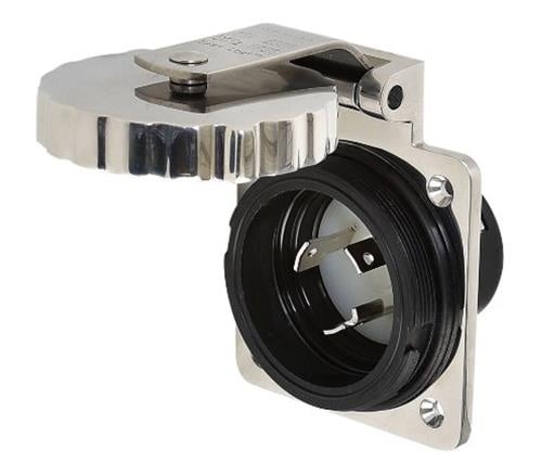 Marinco 32A 230V easy lock inlaat roestvrij staal met behuizing