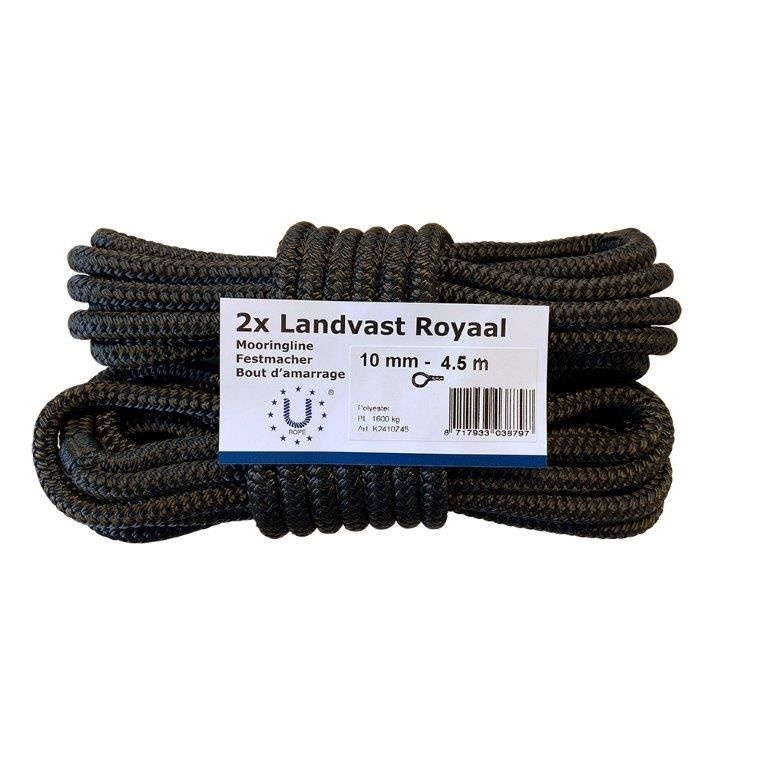 U-Rope Landvast Royaal verpakt per 2 stuks zwart 10mm 6m