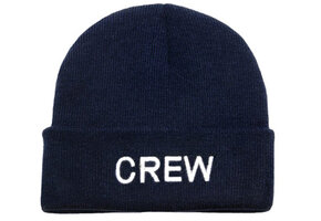  Warme muts met opschrift opschrift: crew