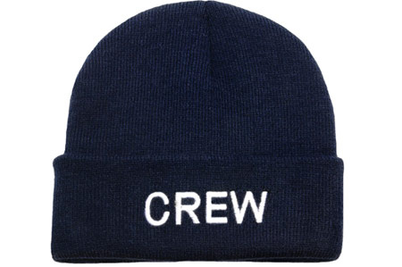 Warme muts met opschrift opschrift: crew