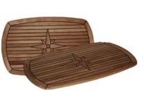 Eude Tafelblad Half Ellips teakhout