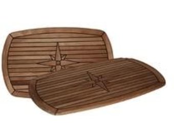 Eude Tafelblad Half Ellips teakhout