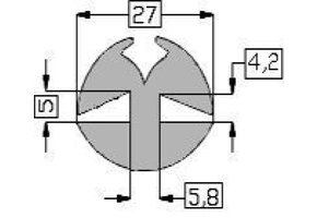  Raamrubber grijs 4 en 5 mm | 25 meter
