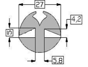 Raamrubber grijs 4 en 5 mm | 25 meter