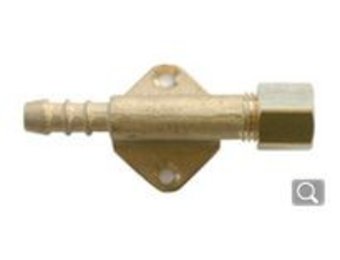 Rechte koppeling op een muurplaat 8 mm knel.