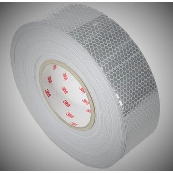 KO100334 - Reflectietape WIT. Lengte 50mtr. Breedte 55mm