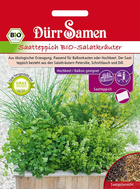 Dürr Samen BIO-Salatkräuter Saatteppich