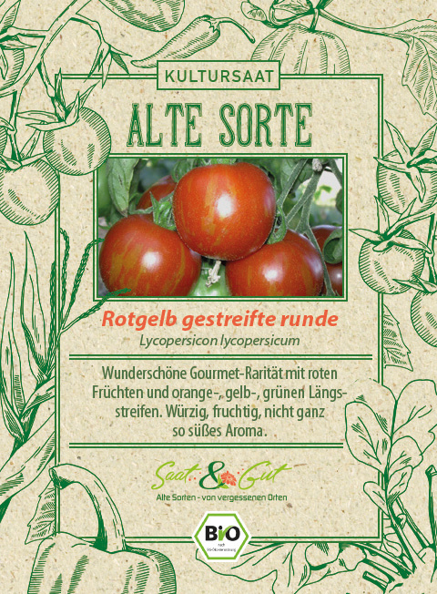 Saat & Gut BIO-Tomate rotgelb gestreifte runde