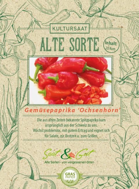 Saat & Gut BIO-Gemüsepaprika 'Ochsenhorn'