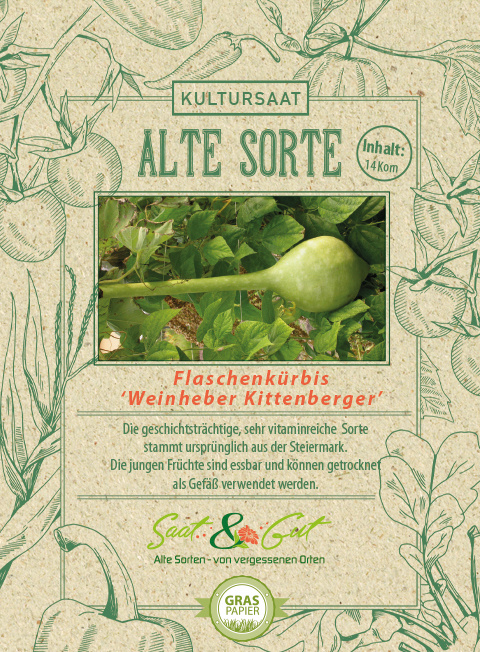 Alte Sorte - Flaschenkürbis 'Weinheber Kittenberger' - Saat & Gut