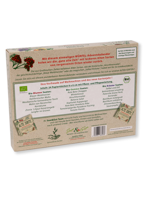 Saat & Gut BIO Alte Sorten Saatgut Würfel-Adventskalender