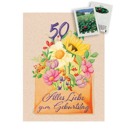 Saat & Gut Saat-Grußkarte '50. Geburtstag - Alles Liebe zum Geburtstag'