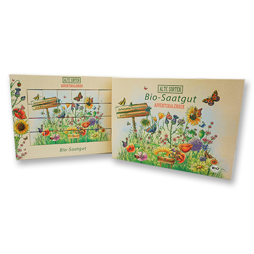 Saat & Gut BIO Alte Sorten SCHMETTERLING Saatgut Würfel-Adventskalender