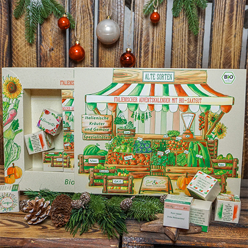 Saat & Gut BIO Alte Sorten ITALIENISCHER Saatgut Würfel-Adventskalender
