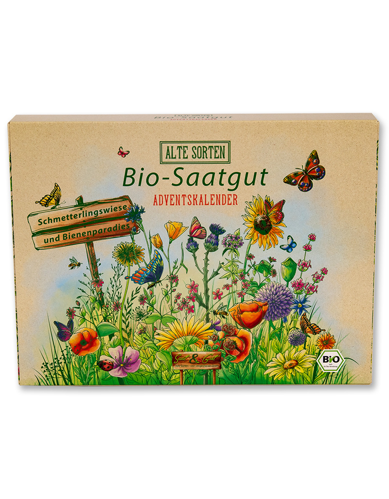 Saat & Gut BIO Alte Sorten SCHMETTERLING Saatgut Würfel-Adventskalender