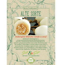 Saat & Gut BIO-Aubergine Blanche ronde a oeuf