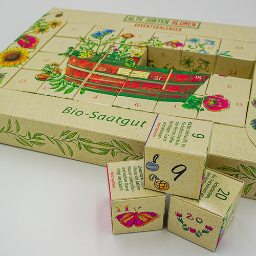 Saat & Gut BIO Alte Sorten BLUMEN Saatgut Würfel-Adventskalender
