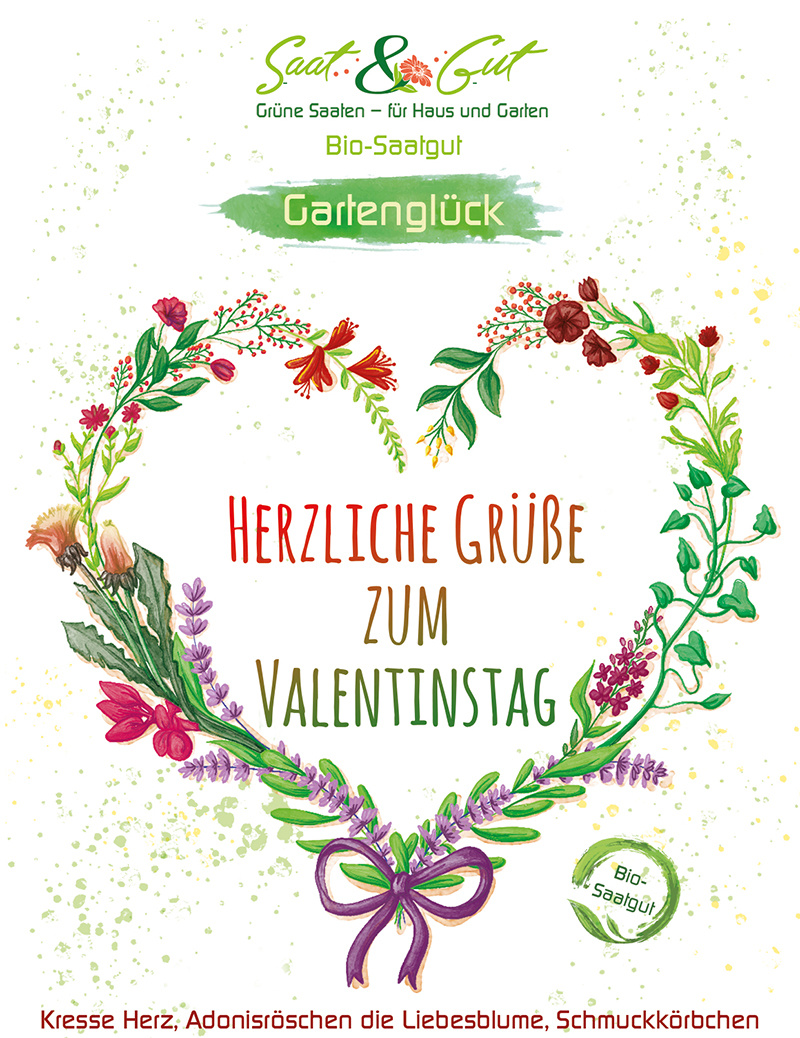 Saat & Gut BIO-Saatgut Geschenk-Tüte "Valentinstag"