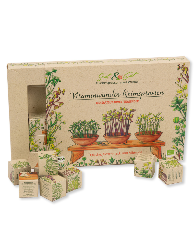 Saat & Gut BIO Keimsprossen Saatgut Würfel-Adventskalender