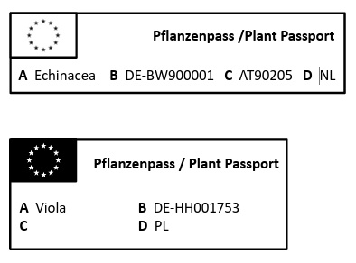 Pflanzenpass Beispiele