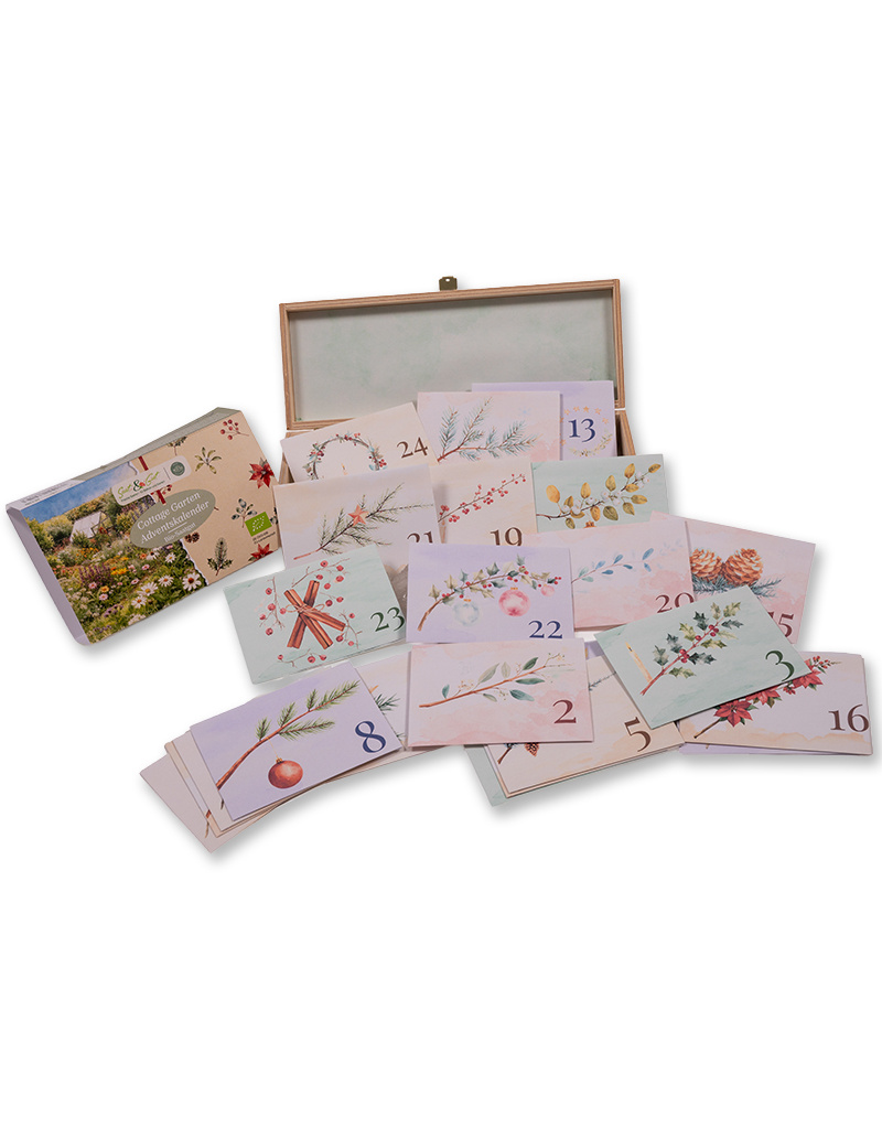 Saat & Gut BIO Cottage Garten Saatgut Holzbox-Adventskalender