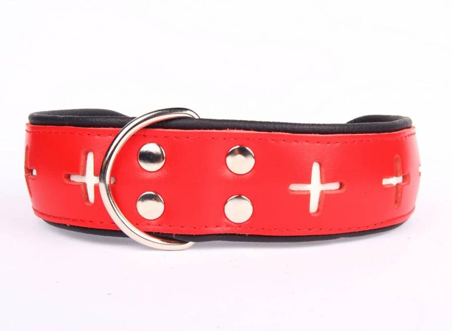 Leren hondenhalsband Swiss