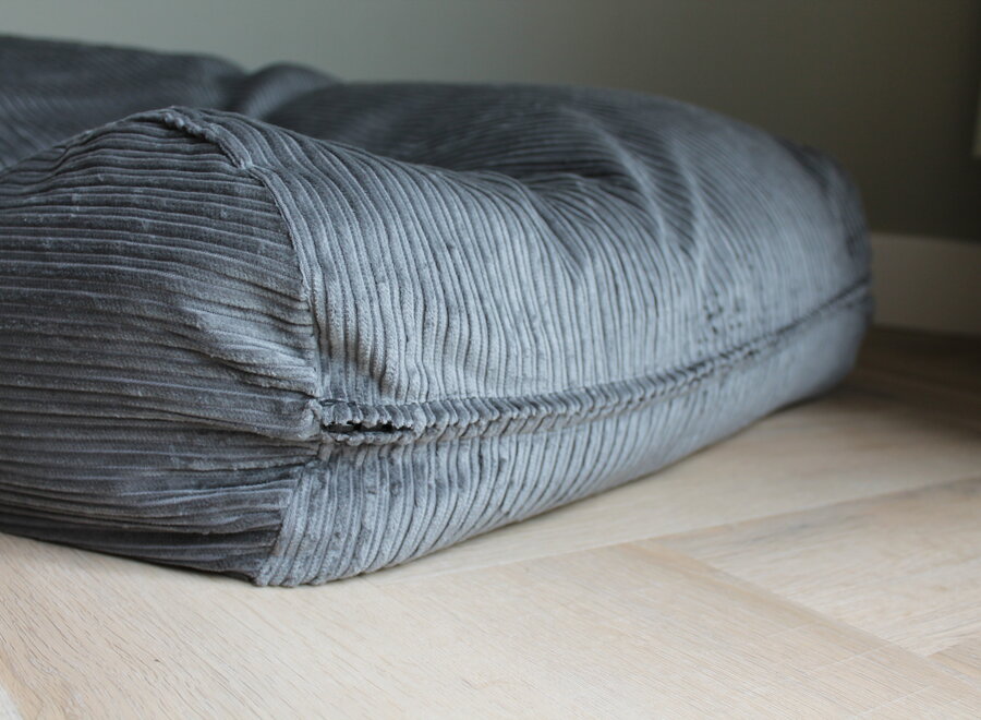 Hondenbed muisgrijs double ribcord