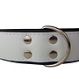 Leren hondenhalsband wit / zwart