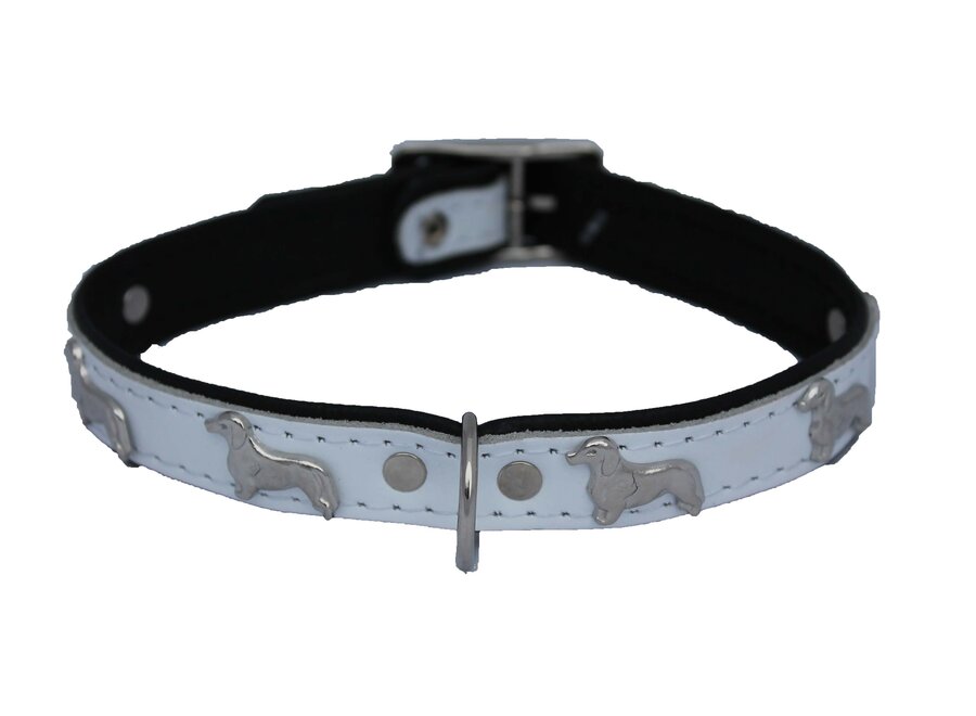 Leren halsband Teckel