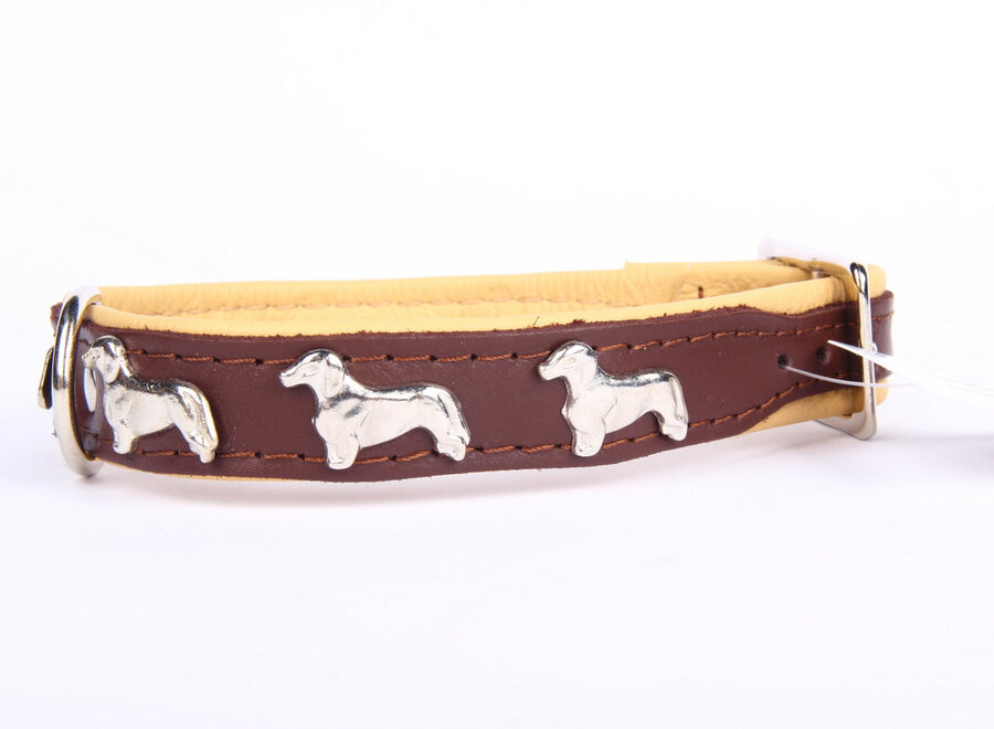 Leren halsband Teckel