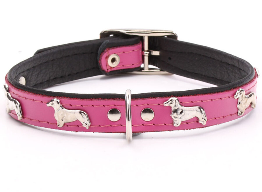 Leren halsband Teckel