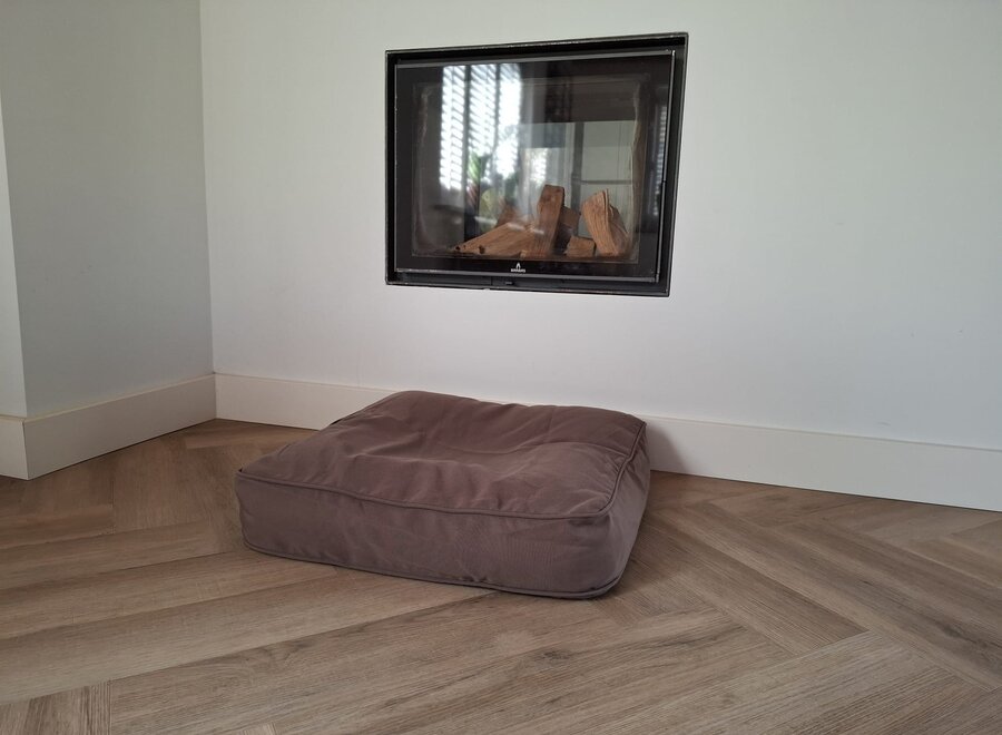 Hondenbed bench kussen taupe 64 x 64 x 12 cm