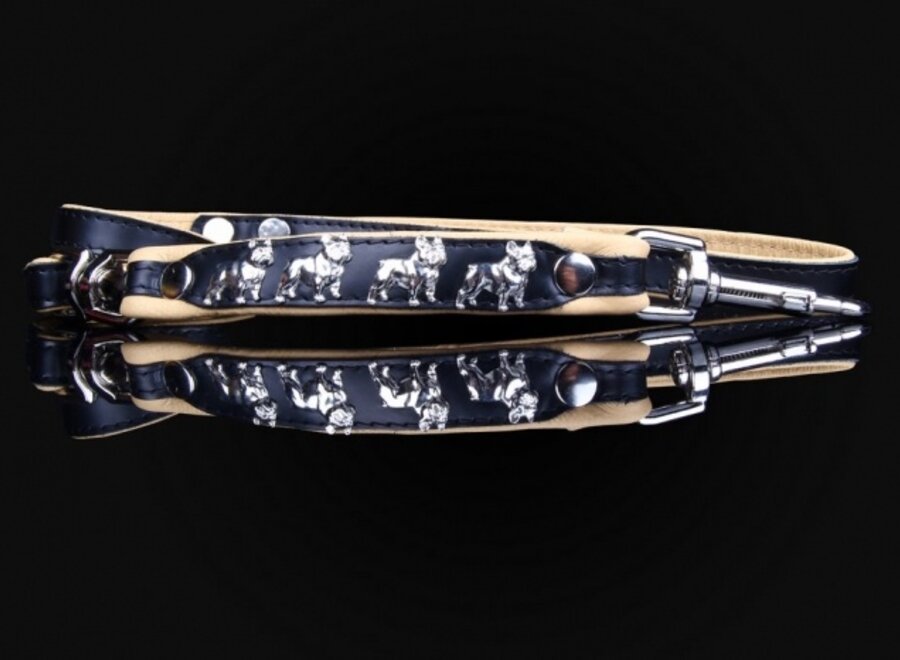 Leren hondenriem voor Franse Bulldog