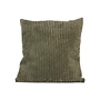 Olijfgroen sierkussen 45x45 cm van giant ribcord | luxe velours corduroy kussen voor de bank of op bed in olive, army green en moss green | Hondenbed.be