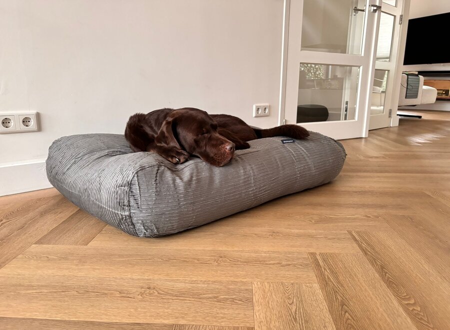 Hondenbed muisgrijs double ribcord