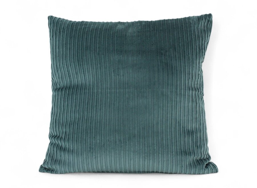 Oud groen double ribcord sierkussen 45 x 45 cm
