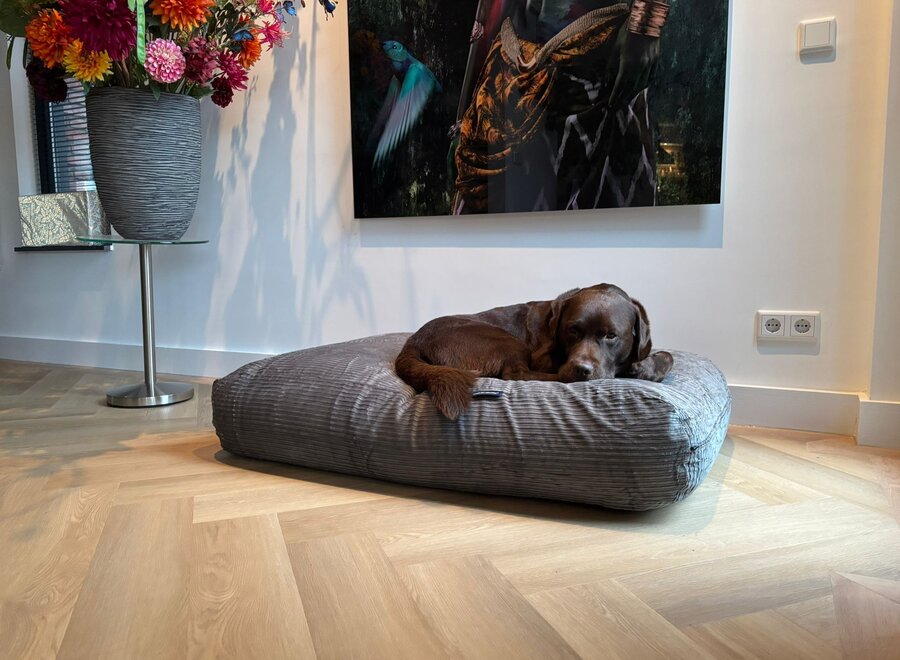 Hundebett Mausgrau Doppelcord Medium