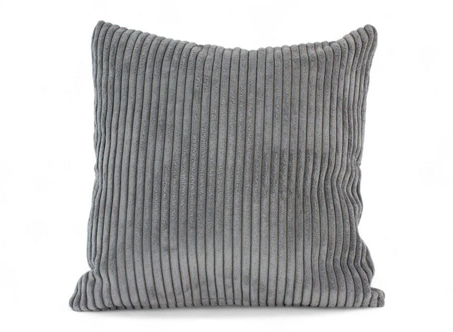 Graues Breitcord Zierkissen 45x45 cm