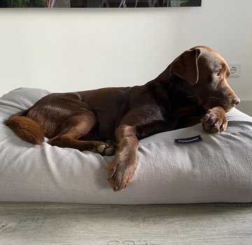 Dog's Companion® Hundebett Stone grey leinen look