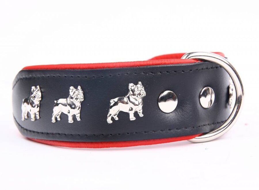 Leder Hundehalsband Französische Bulldogge