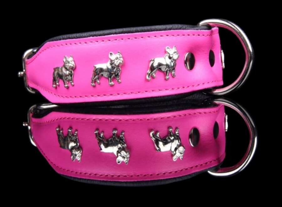 Leder Hundehalsband Französische Bulldogge