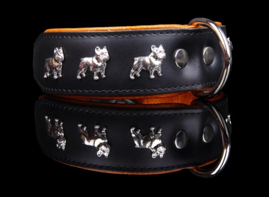 Leder Hundehalsband Französische Bulldogge
