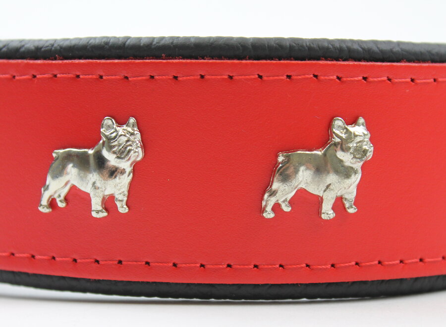 Leder Hundehalsband Französische Bulldogge